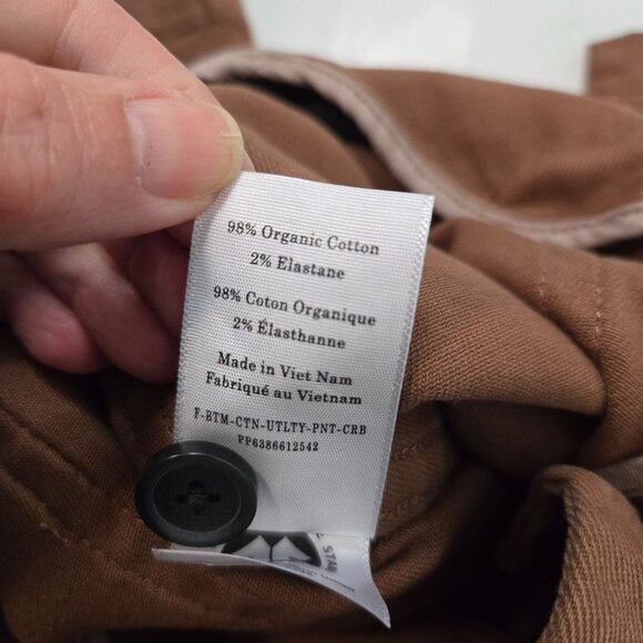 Everlane Size 8 Organic Cotton Utility Mid-Rise Straight Leg Pants Carob Brown - Picture 10 of 12